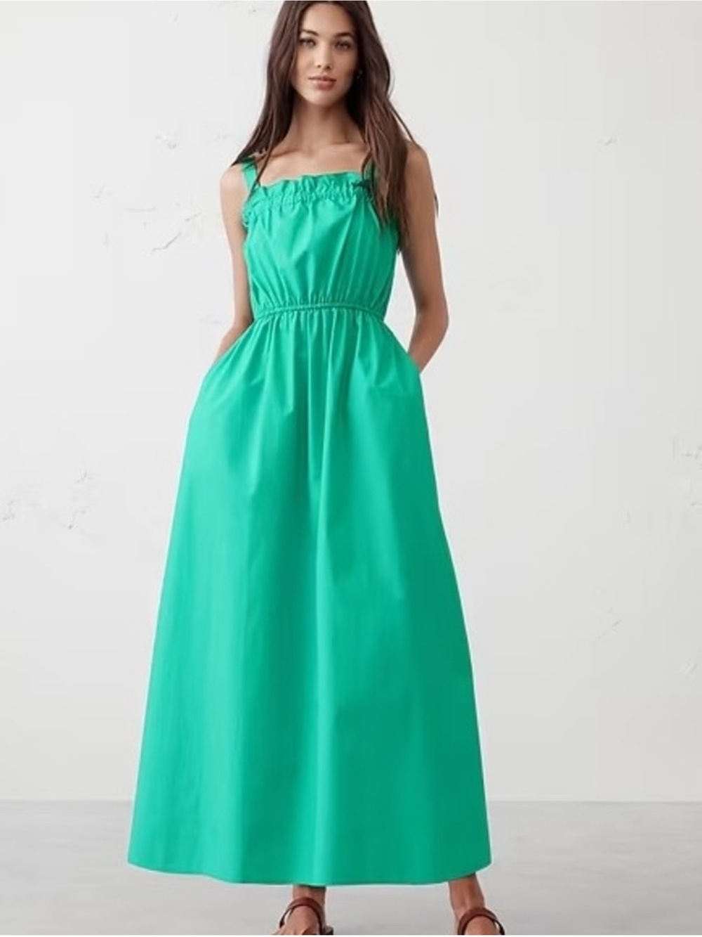 Banana Republic Teal Green Sleeveless Midi Dress